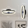 Afbeelding van HOMCOM Plafondventilator met verlichting - Zwart staal en kunststof - 50 x 50 x 12,5 cm