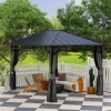 Afbeelding van Outsunny Paviljoen van Metaal en Polyester 390x300x287 cm Donkergrijs
