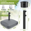 Afbeelding van tillvex® Parasolvoet PAVERA met wielen en remmen | Vulbaar 37L / 56kg | Weer- en UV-bestendig (Antra