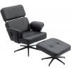 Afbeelding van Homcom Relaxfauteuil met Voetensteun - Kunstleer, Metaal - Zwart
