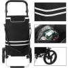 Afbeelding van Inklapbare boodschappentrolley met koelvak, 35L, multifunctioneel, zwart