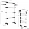 Afbeelding van HOMCOM Waslijn van RVS, ABS - 142L × 55B × 172H cm - Zwart