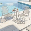 Afbeelding van SONGMICS Balkonset - Tafel en 2 Stoelen - Weerbestendig PE-Polyrattan
