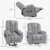 Afbeelding van HOMCOM Relaxfauteuil met afstandsbediening en zijvakken - Grijs