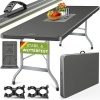 Afbeelding van Tillvex Inklapbare Tuintafel, Kunststof, 220 x 70 cm, Voor 10 Personen, Met Draaggreep