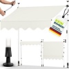 Afbeelding van Tillvex Balkonluifel 250 cm beige met handslinger, zonder boren, UV-bestendig en verstelbaar