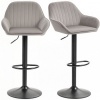 Afbeelding van HOMCOM Barkruk 50,5x50x107cm Fluwelen Grijs (100% polyester)