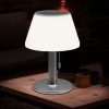 Afbeelding van Solar tafellamp voor buiten, IP44 waterdicht, RVS wit, 10x LED warm wit, 19,5x28 cm