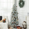 Afbeelding van HOMCOM Kunststof Kerstboom met Metaal, 65L x 65B x 183H cm, Groen