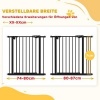 Afbeelding van PawHut Hondenhekje, 74-87 cm, zonder boren, met verlenging, zwart metaal en kunststof