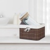 Afbeelding van Bamboe opbergmand - stof - badkamer - 20x31x31 cm - voor speelgoed - opvouwbaar - bruin