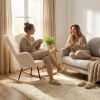 Afbeelding van HOMCOM - Schommelstoel - Fleece Look - Met Armleuningen - Beige
