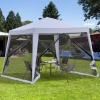 Afbeelding van Outsunny - Tuinpaviljoen met Muggengaas - Waterafstotend - Grijs