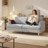 Afbeelding van Homcom 3-zitsbank van polyester - 188L x 80B x 86H cm - Lichtgrijs