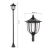 Afbeelding van Outsunny Solar LED Tuinlantaarn, 30/60 lumen, roestvrij staal, zwart, Ø 26,5 x 177 cm