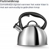 Afbeelding van Smile - RVS Fluitketel - 3 Liter - Alle Warmtebronnen - Zilver