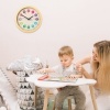 Afbeelding van Kinderklok - Ø 30 cm - Wandklok voor kinderkamer - Met cijfers en kleuren - Leerklok