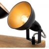 Afbeelding van BRILONER HOUT & STIJL - Draaibare Plafondlamp - 2-lichts E14 - Hout en Metaal - Zwart en Goud