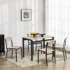 Afbeelding van HOMCOM Eettafelset MDF en Metaal 100x63x76,5 cm Eikenhout