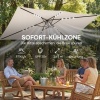 Afbeelding van Outsunny Terrasparasol van polyester en metaal - 289L x 198B x 248H cm - Crème wit