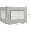 Afbeelding van Outsunny Paviljoen zijpanelen - PE - 293B x 193H cm - Wit