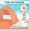 Afbeelding van Outsunny Strandtent Polyester, Staaldraden 200L x 150B x 119H cm Oranje