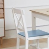 Afbeelding van HOMCOM Eetkamerstoelen Set van 2, houten keukenstoelen, boerderij eetkamerstoelen met kruis rug, wit