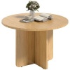 Afbeelding van HOMCOM Ronde Bamboe Salontafel Ø66 cm, Moderne Bijzettafel, Belastbaar tot 120 kg, Natuur
