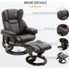Afbeelding van HOMCOM Relaxfauteuil met voetensteun - Kunstleer, staal - Zwart