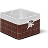 Afbeelding van Bamboe opbergmand - stof - badkamer - 20x31x31 cm - voor speelgoed - opvouwbaar - bruin