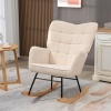 Afbeelding van HOMCOM - Schommelstoel - Fleece Look - Met Armleuningen - Beige