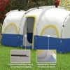Afbeelding van Outsunny Campingtent Oxfordstof, Fiberglas - 435L x 251B x 195H cm - Donkerblauw + Wit