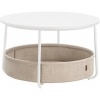 Afbeelding van Parya Home - Ronde salontafel met opbergruimte - Wit-kameelbruin - 75 x 45 cm