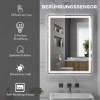Afbeelding van HOMCOM badkamerspiegel - glas en kunststof - 80L x 60B x 4H cm - zilver