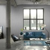 Afbeelding van Erismann Vliesbehang grijs metallic met effen strepen en pleisterlook 10322-10
