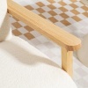 Afbeelding van HOMCOM Loungefauteuil, 1-zits, Scandinavisch design, bouclé stof, massief houten frame, crème