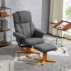 Afbeelding van HOMCOM Relaxfauteuil met Ottoman - Donkergrijs, 79L x 80B x 104H cm
