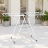 Afbeelding van Homcom Kledingdroogrek - Metaal, Kunststof - 156,5L x 61,5B x 97H cm - Wit