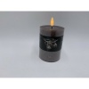 Afbeelding van Taupe LED stompkaars 10 cm met timer en waskaarseffect, echte vlam Be Dazzled