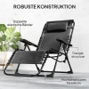 Afbeelding van Outsunny Zwarte Metalen Ligstoel met Netstof