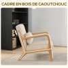 Afbeelding van HOMCOM Accent Stoel - Fluweel (100% polyester) - 61x78x76cm - Beige