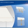 Afbeelding van Tillvex Balkonluifel 250 cm beige met handslinger, zonder boren, UV-bestendig en verstelbaar