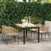 Afbeelding van Outsunny Rattan Tuinmeubelset - Acaciahout, PE-Rattan - 140L x 80B x 74H cm - Natuurlijk+Khaki