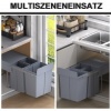 Afbeelding van HOMCOM Inbouwafvalemmer Kunststof, Metaal - 48L x 34,2B x 41,8H cm - Grijs