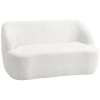Afbeelding van HOMCOM 2-zits Sofa, 142 cm, gebogen design, crèmewit, geen montage nodig, voor woonkamer