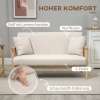 Afbeelding van HOMCOM 2-zits Sofa - Polyester, Gummihout - 123L x 69B x 74H cm - Beige