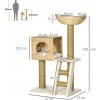 Afbeelding van PawHut Kratzboom 100,5 cm met kattenhuis, bed, trap en sisal kratzuilen, voor katten tot 4,5 kg