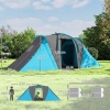 Afbeelding van Outsunny Tunneltent, campingtent voor 4 personen met 2 slaapkamers, blauw