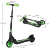 Afbeelding van HOMCOM E-Scooter van versterkt nylon en aluminium - 71L x 36,5B x 75-80H cm - Groen/Zwart