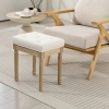 Afbeelding van Homcom Voetenbank - Polyester, Rubberhout - 42L x 32B x 46,5H cm - Beige